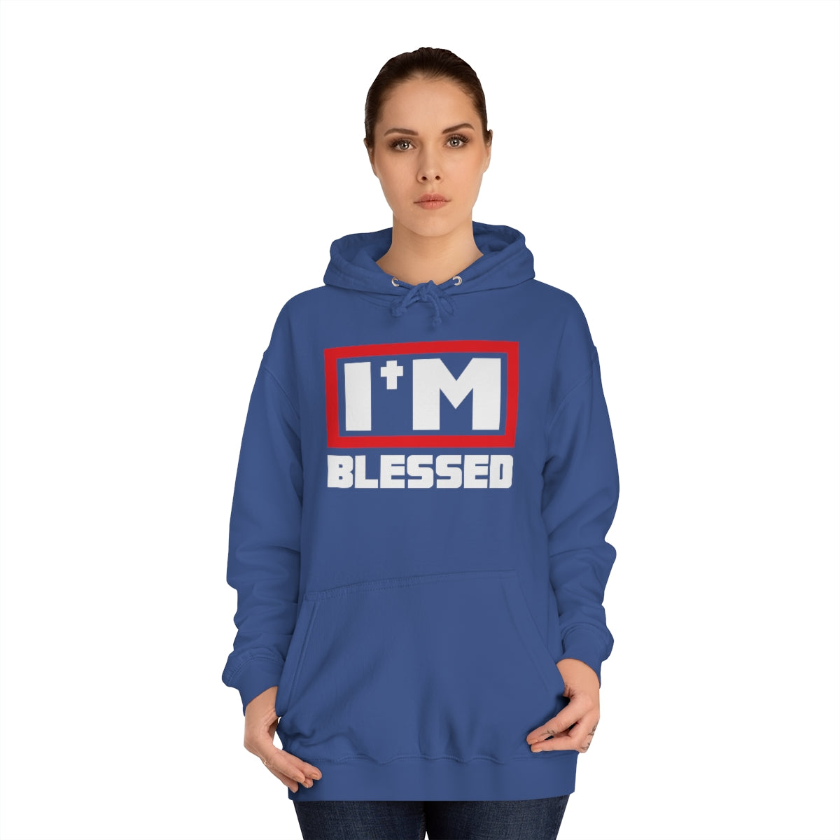 Men's I'm Blessed College Hoodie - Conquered By Faith