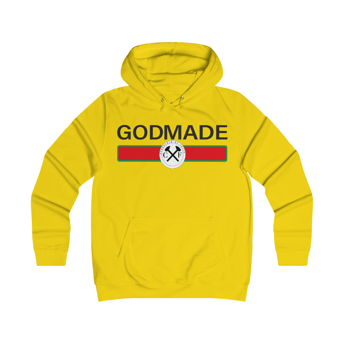 Women's GODMADE College Hoodie - Conquered By Faith