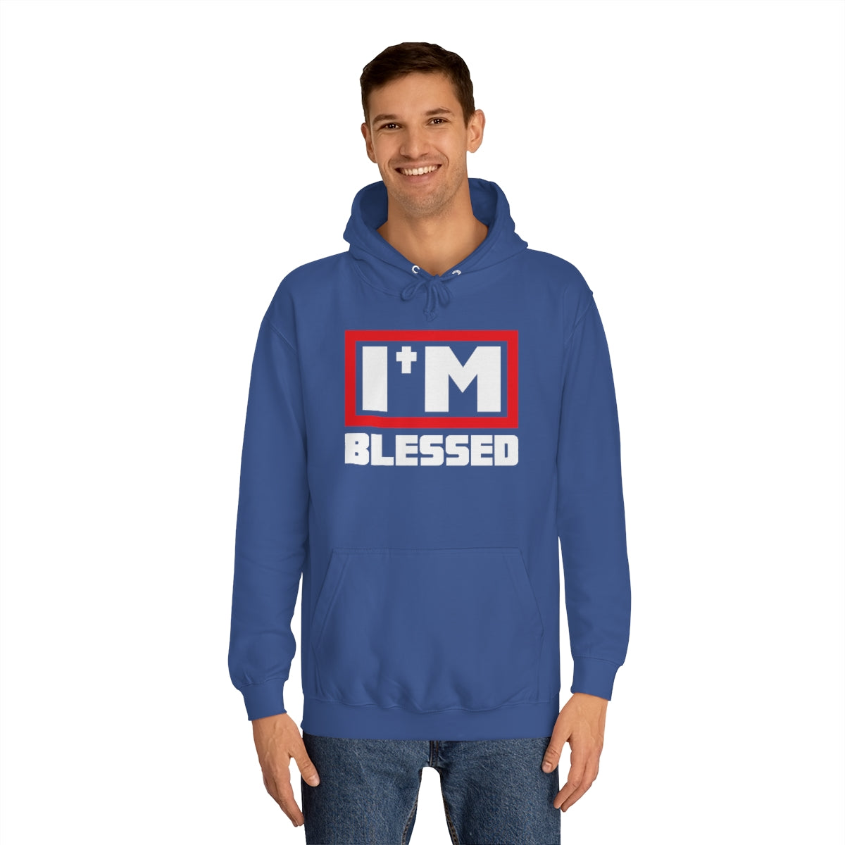 Men's I'm Blessed College Hoodie - Conquered By Faith