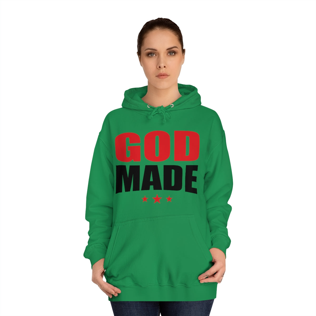 Men's GODMADE STARS College Hoodie - Conquered By Faith