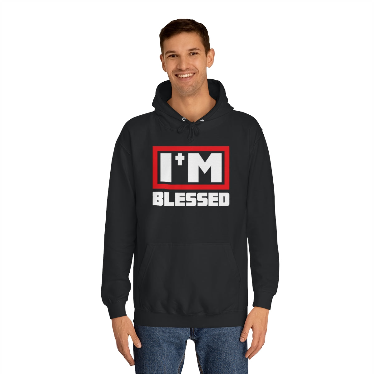 Men's I'm Blessed College Hoodie - Conquered By Faith