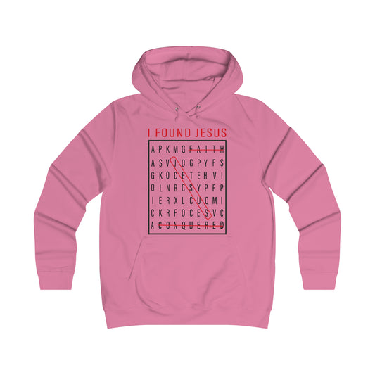 Women's I FOUND JESUS College Hoodie - Conquered By Faith