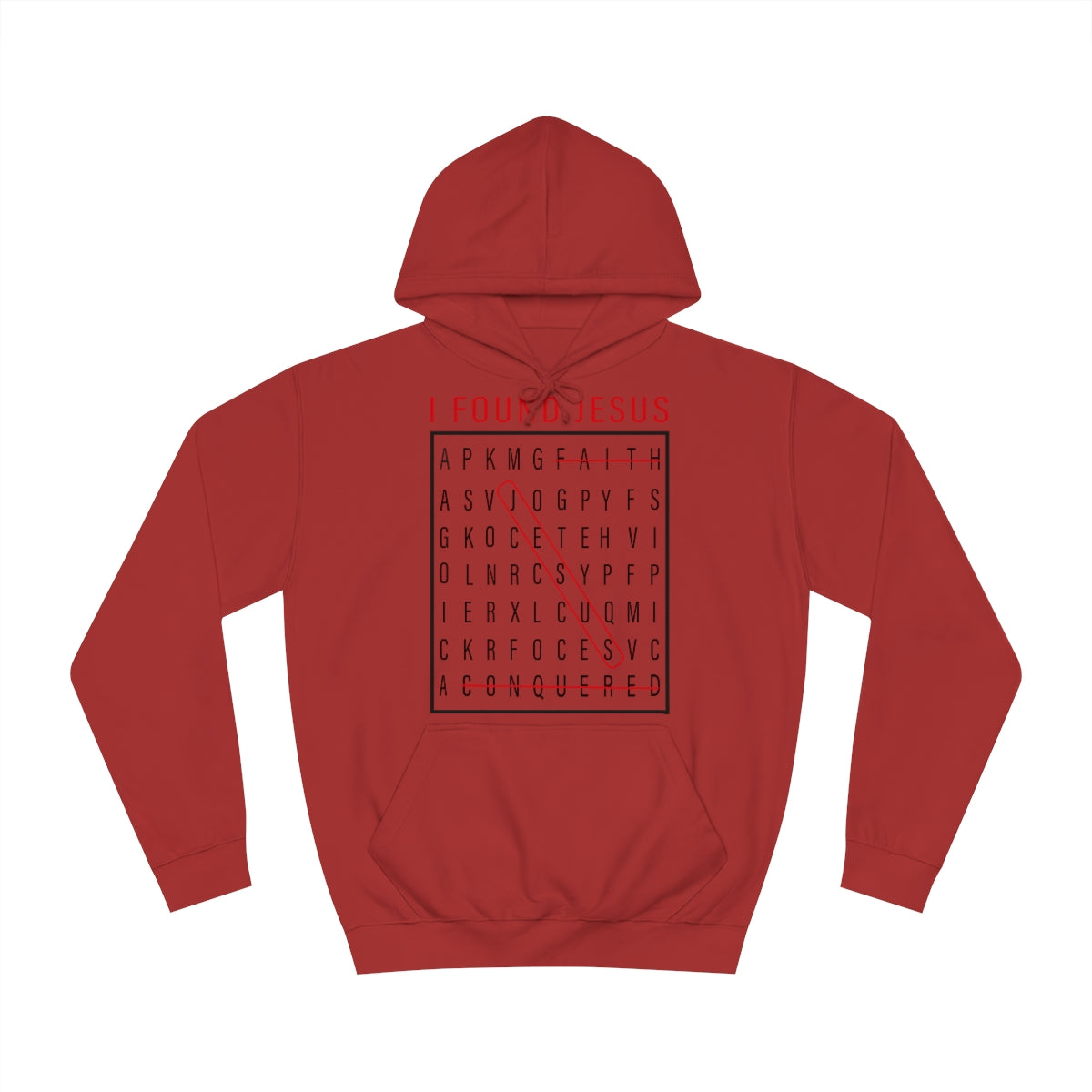 Men's I FOUND JESUS College Hoodie - Conquered By Faith