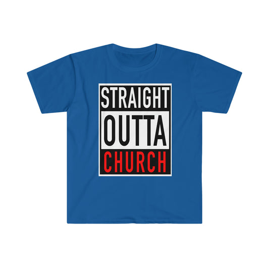 Men's STRAIGHT OUTTA CHURCH TEE - Conquered By Faith