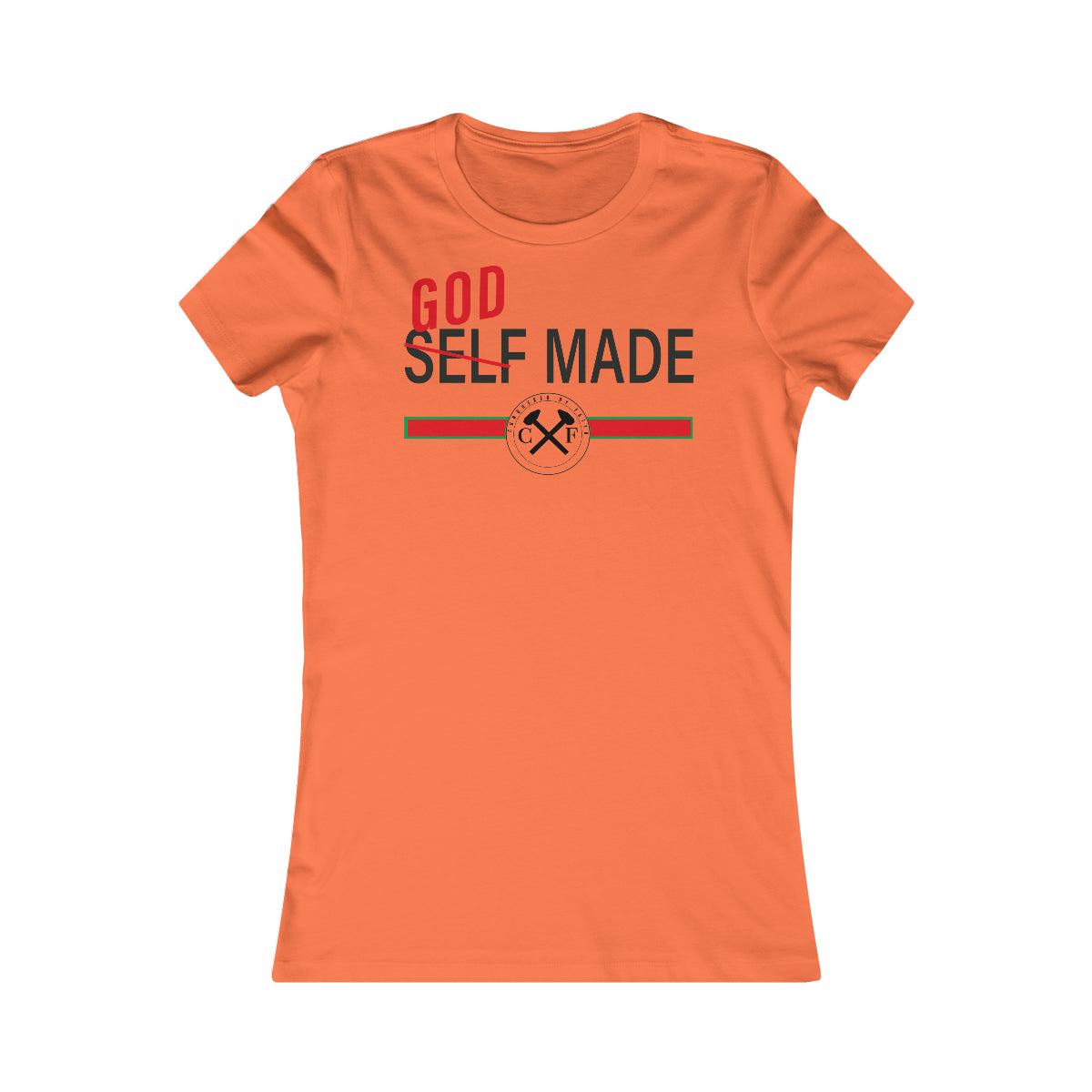 Women's GOD/SELF MADE Tee - Conquered By Faith