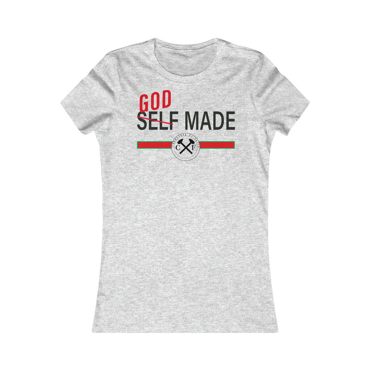Women's GOD/SELF MADE Tee - Conquered By Faith