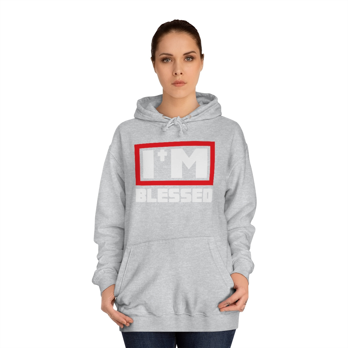 Men's I'm Blessed College Hoodie - Conquered By Faith