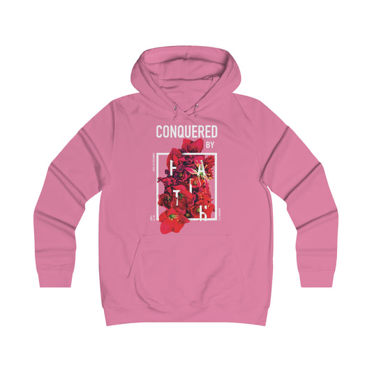 Women's CBF Rose College Hoodie - Conquered By Faith