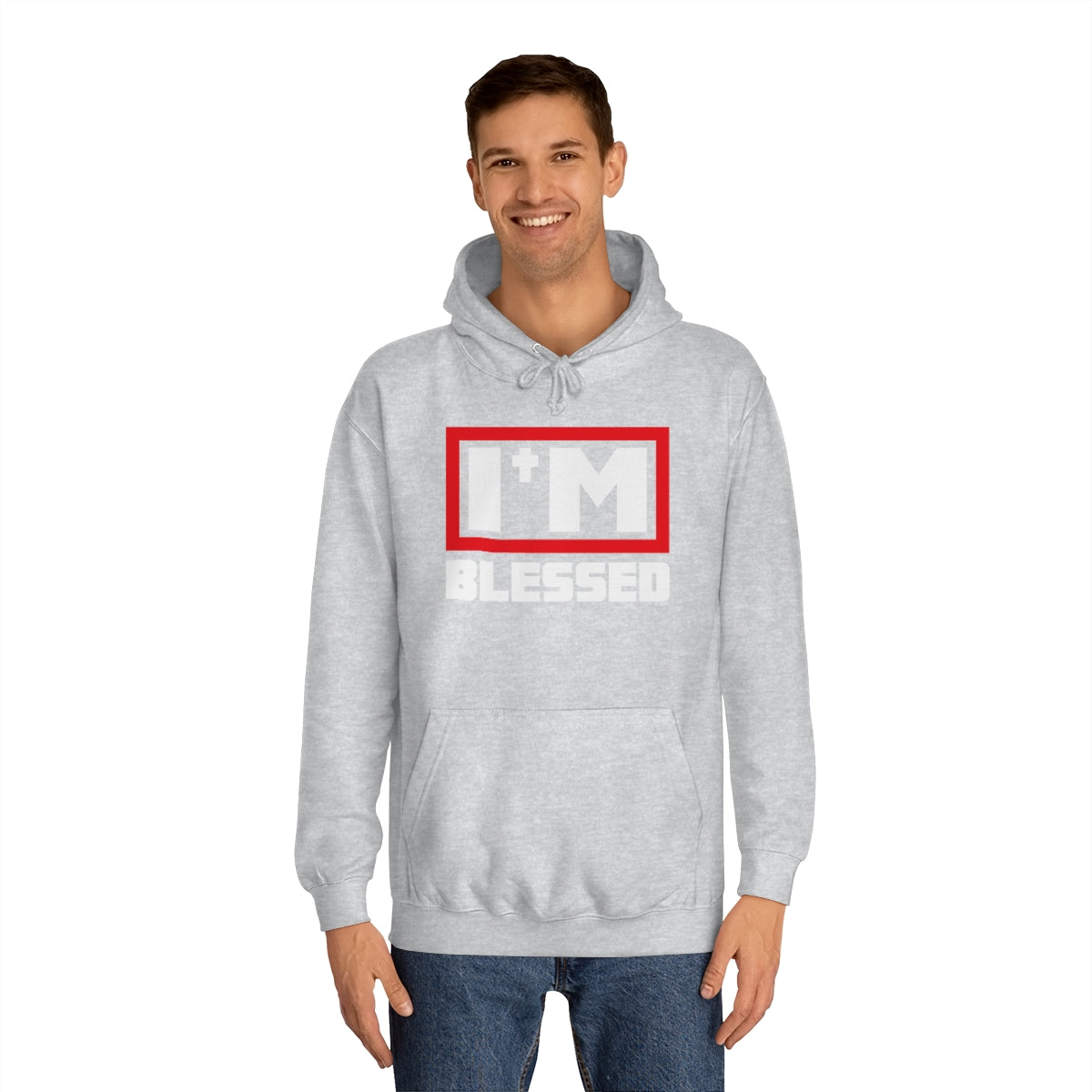Men's I'm Blessed College Hoodie - Conquered By Faith